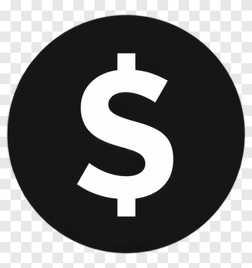 Dollar Sign On Black Background PNG