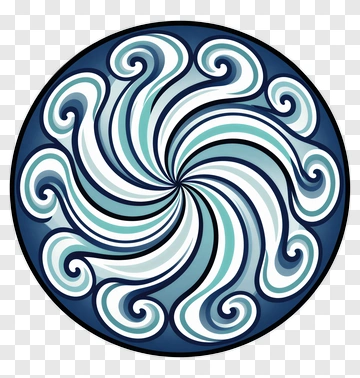 Swirling Ocean Waves Design PNG