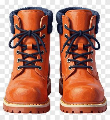 Stylish Orange Winter Boots PNG