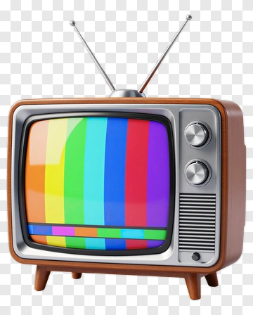 Vintage Television With Colorful Test Pattern PNG