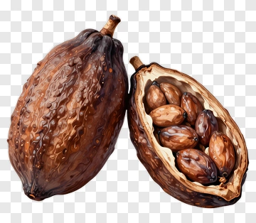 Cocoa Pod With Cocoa Beans PNG
