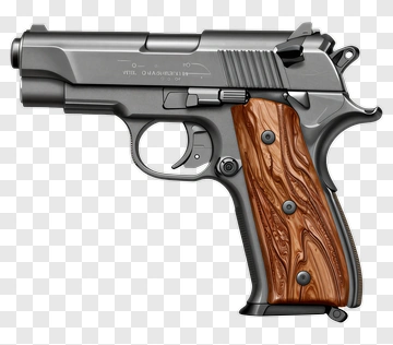Handgun With Wooden Grip PNG