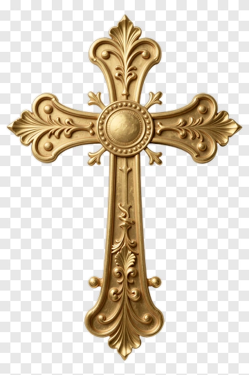 Ornate Golden Cross PNG