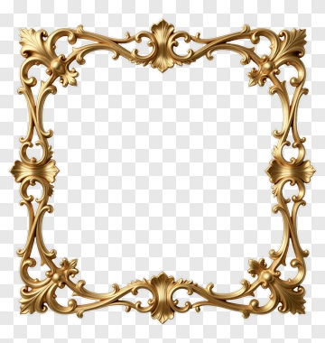 Ornate Gold Picture Frame PNG