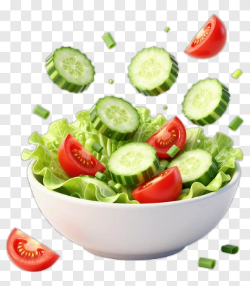 Fresh Salad With Cucumbers And Tomatoes PNG