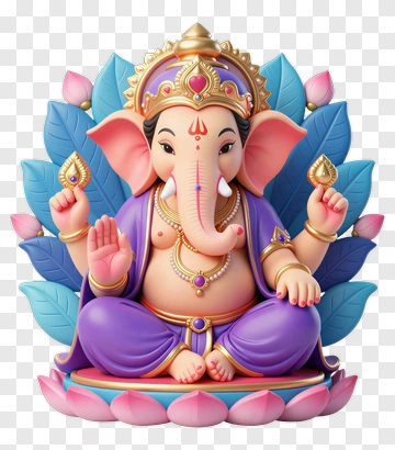 Colorful Ganesha Statue PNG