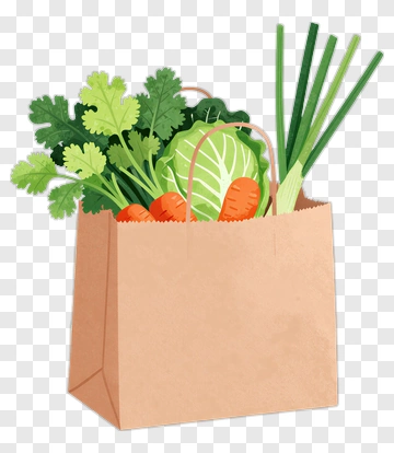 Vegetable Bag Filled With Fresh Produce PNG