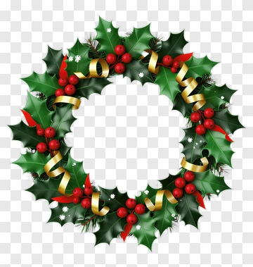 Christmas Holly Wreath PNG