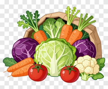 Colorful Vegetable Basket PNG
