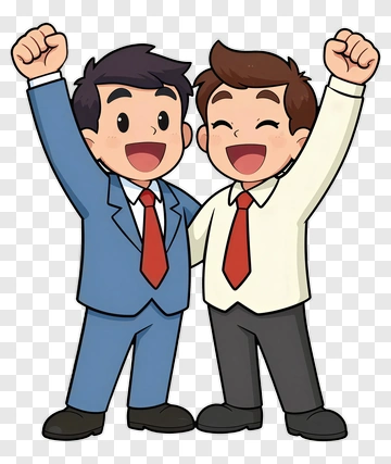 Happy Businessmen Celebrating Together PNG