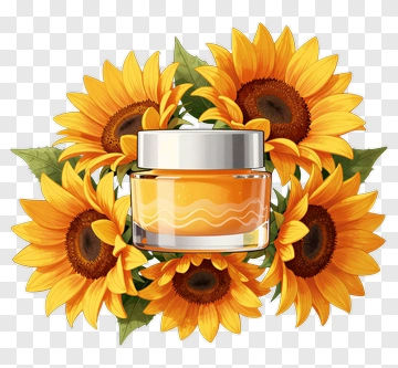 Sunflower Arrangement With A Jar Of Honey PNG