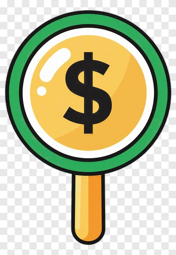 Magnifying Glass With Dollar Sign PNG