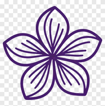 Purple Flower Outline PNG
