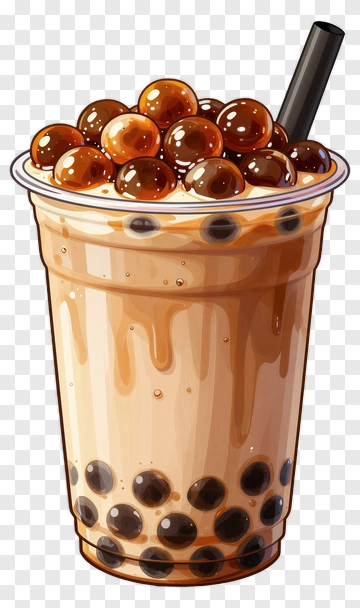 Bubble Tea With Tapioca Pearls PNG