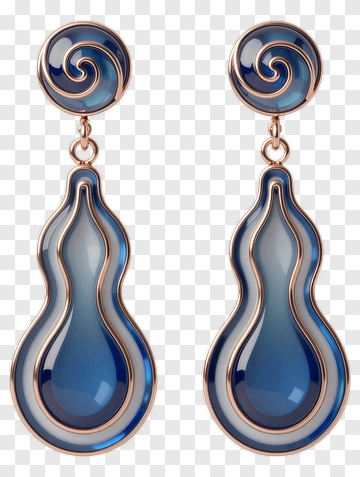 Stylish Blue Earrings PNG