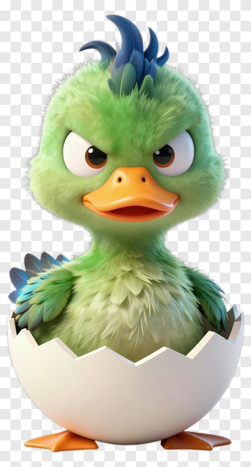 Cartoon Duckling Emerging From Egg PNG