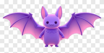 Cartoon Bat With Purple Wings PNG