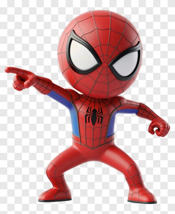 3D Spider-Man Action Figure Pointing PNG