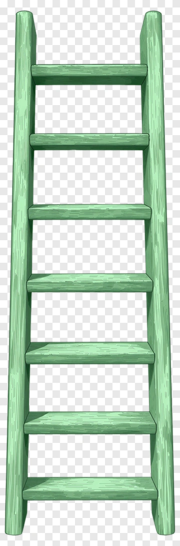 Cartoon Green Ladder PNG