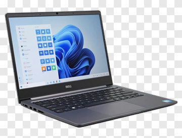 Dell Laptop With Windows 11 Interface PNG