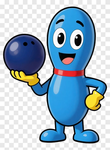 Cartoon Bowling Pin Holding A Bowling Ball PNG