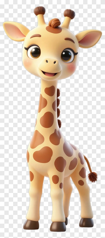 Cartoon Giraffe With Big Eyes PNG