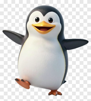Cartoon Penguin Smiling And Waving PNG