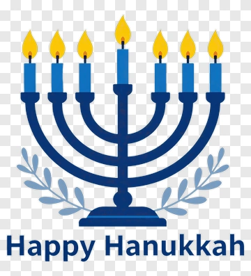 Happy Hanukkah Menorah PNG
