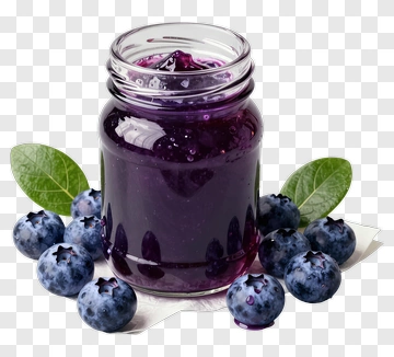 Blueberry Jam In A Jar With Fresh Blueberries PNG