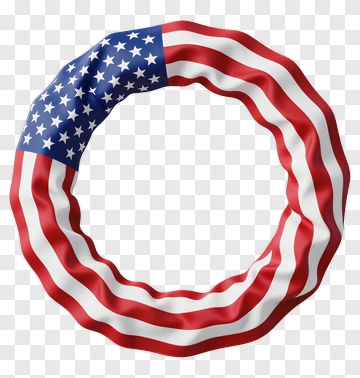 Patriotic Wreath With American Flag Design PNG