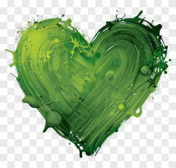 Green Heart Abstract Design PNG