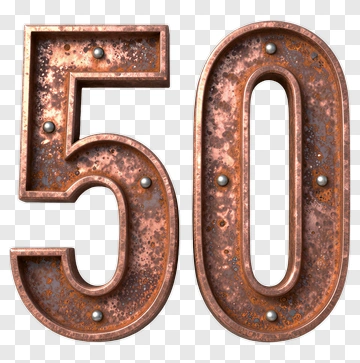 Rusty Copper Number 50 PNG