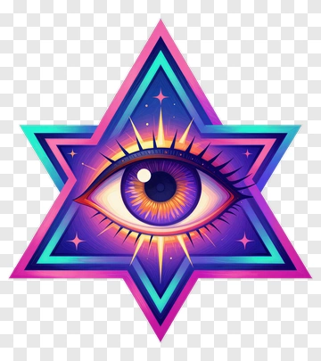 Colorful Eye Within A Star Shape PNG