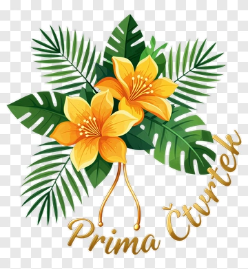 Floral Arrangement With Tropical Leaves And Text PNG