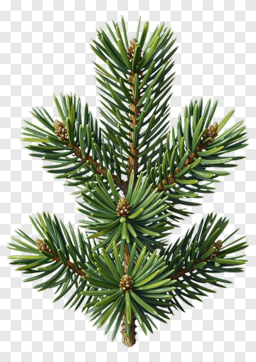 Pine Tree Branch With Cones PNG