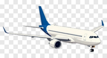 3D Airplane With Blue Wings PNG