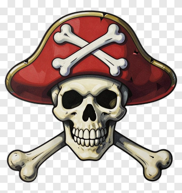 Cartoon Pirate Skull With Crossbones PNG