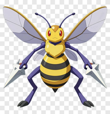 Bee Character Holding Blades PNG
