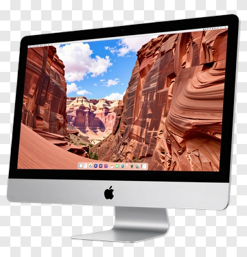 Apple Imac Displaying Canyon Landscape PNG