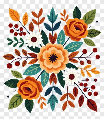Colorful Floral Arrangement PNG