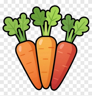 Colorful Carrots With Green Tops PNG