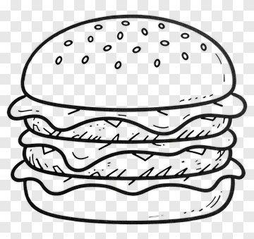 Cartoon Hamburger With Three Layers PNG