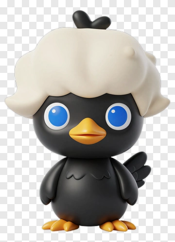 Cartoon Bird With White Hair PNG