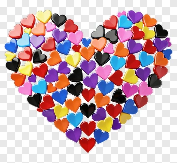 Colorful Heart Made Of Small Hearts PNG