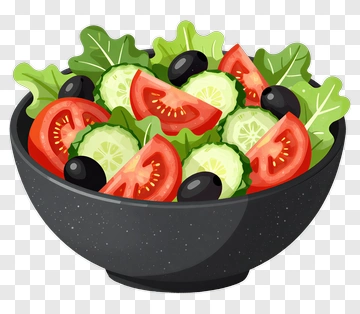 Fresh Salad In A Black Bowl PNG
