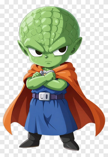 Cartoon Character With Green Skin And Orange Cape PNG