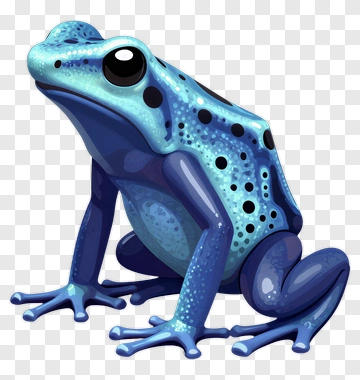 Cartoon Blue Poison Dart Frog PNG