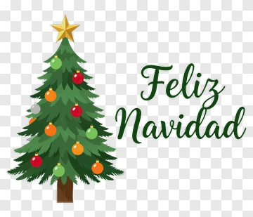 Christmas Tree With Feliz Navidad Greeting PNG