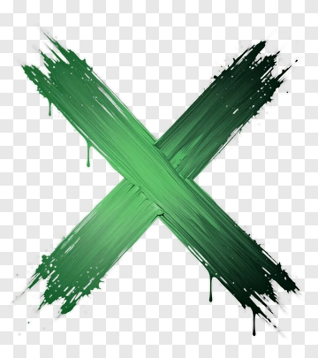 Green Brush Stroke X PNG