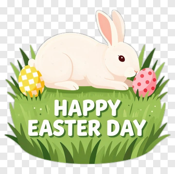 Easter Bunny With Colorful Eggs PNG